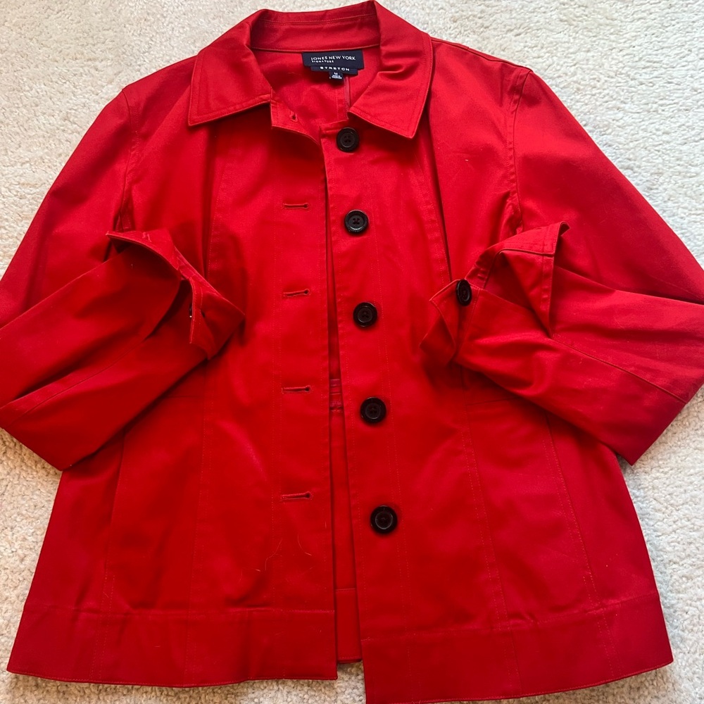 Jones New York Red Trench Coat